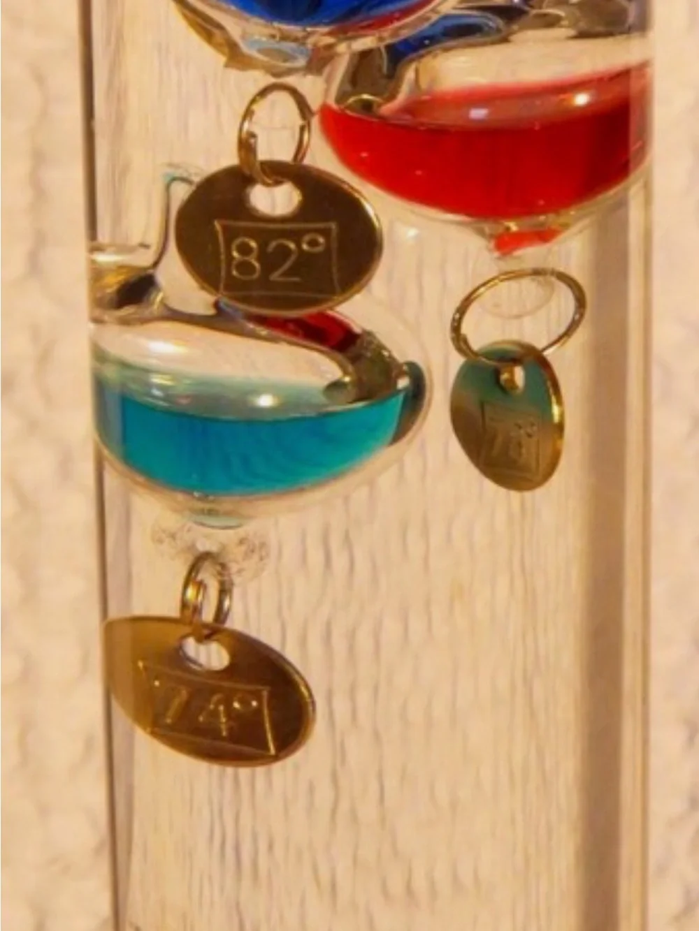 Glass Galileo Thermometer with Multicolor Floating Bulbs - Picture 3 of 9